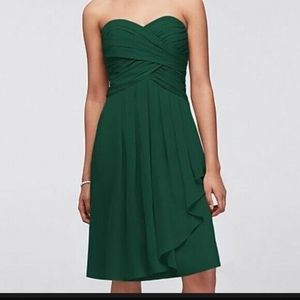 Crinkle Chiffon Dress with Cascade Detail Clover